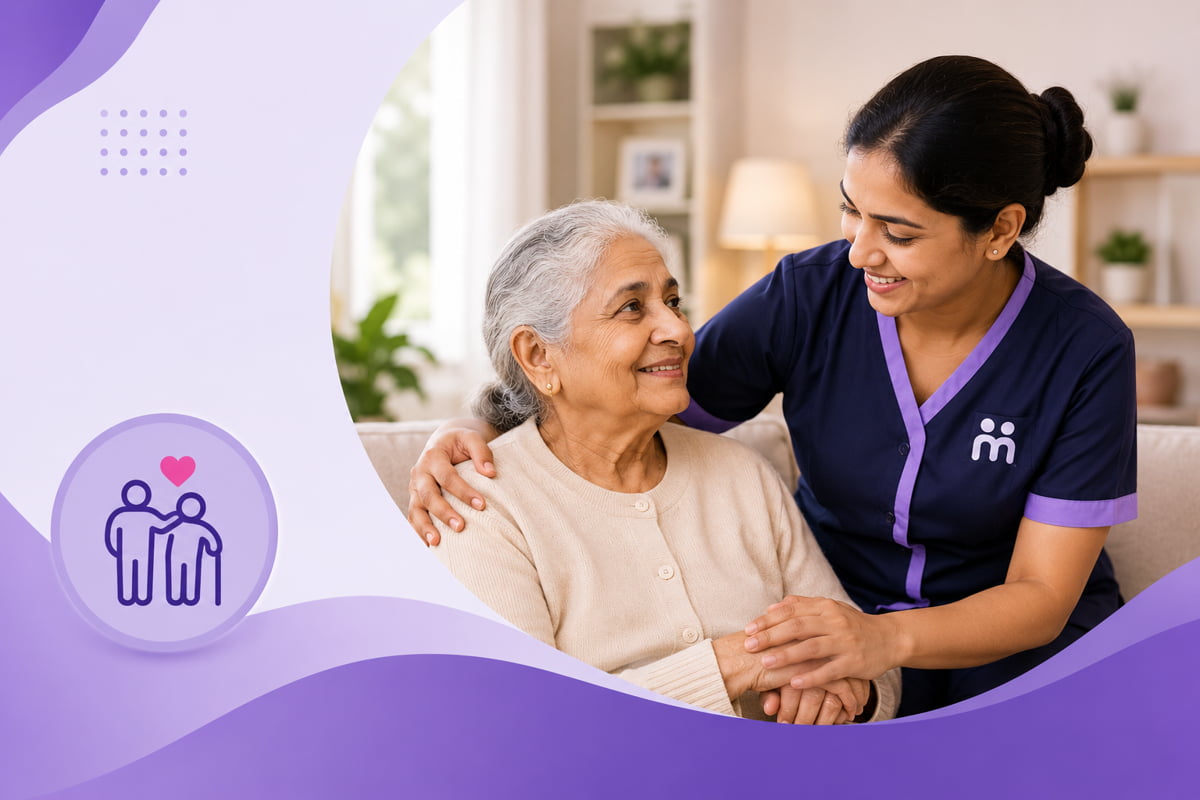 Senior receiving care at home
